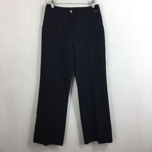 St John Sport By Marie Gray Womens Slash Button Pockets Straight Pants Blue 4 - Picture 11 of 11